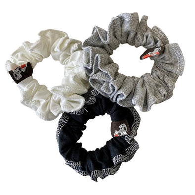 Cleveland Browns Hair Scrunchies – 3-Pack - Black/White/Grey