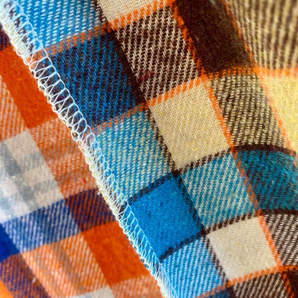 Split Flannel Button Down - Brown/Orange