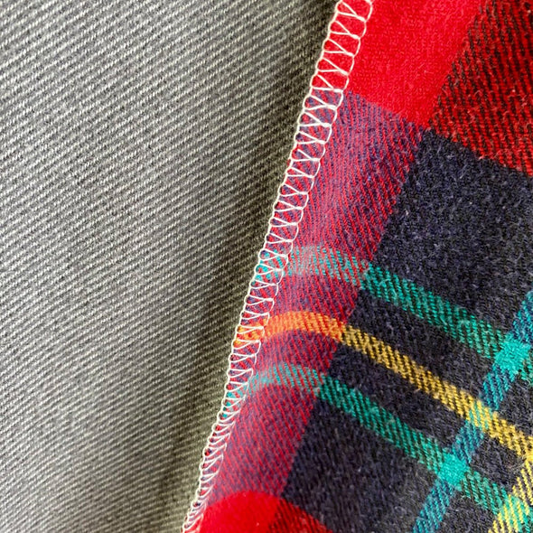 Split Flannel Button Down - Red/Grey