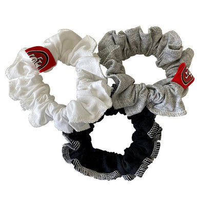 San Francisco 49ers Hair Scrunchies – 3-Pack - Black/White/Grey