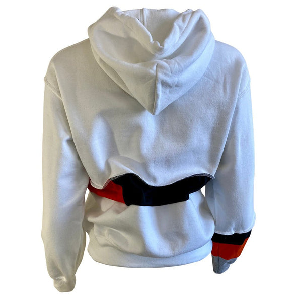 Cincinnati Bengals Women's Hooded Crop Sweatshirt - White/Black/Red