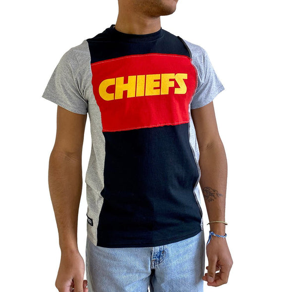 Kansas City Chiefs Short Sleeve Split Side Tee - Black/White/Grey
