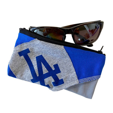 Women's Los Angeles Dodgers Refried Apparel White/Royal Cropped Pullover  Hoodie