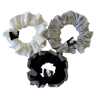 Philadelphia Eagles Hair Scrunchies – 3-Pack - Black/White/Grey