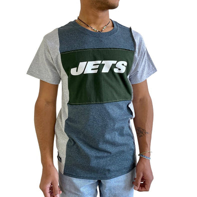 New York Jets Short Sleeve Split Side Tee - Black/White/Grey