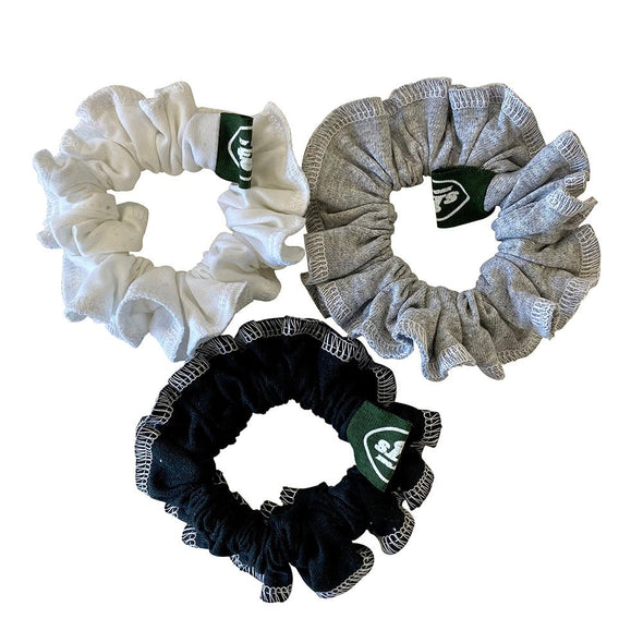 New York Jets Hair Scrunchies – 3-Pack - Black/White/Grey