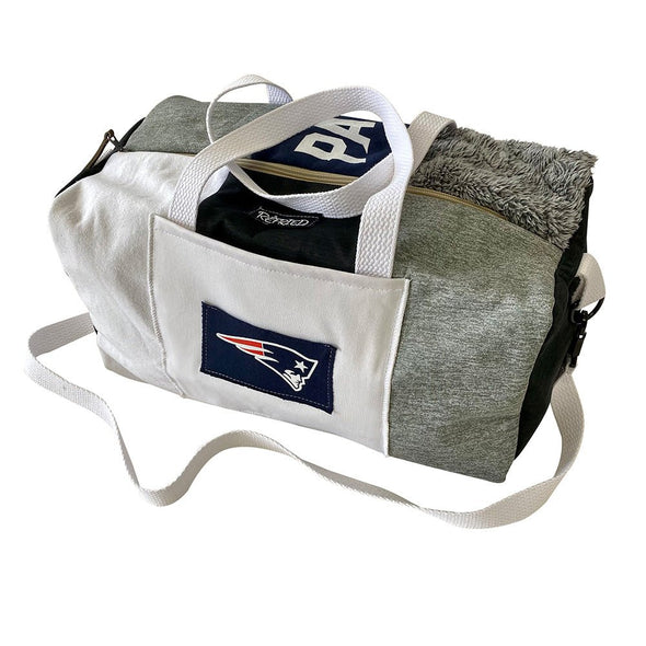 New England Patriots Duffle Bag - Black/White/Grey