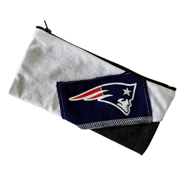 New England Patriots Zipper Pouch - Black/White/Grey