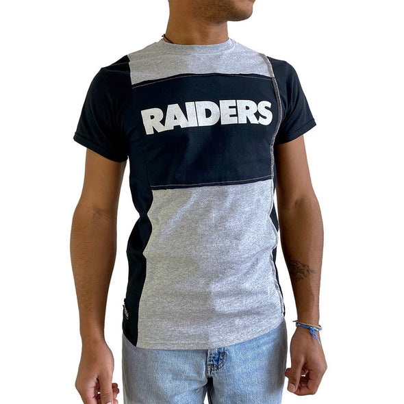 Las Vegas Raiders Short Sleeve Split Side Tee - Black/White/Grey