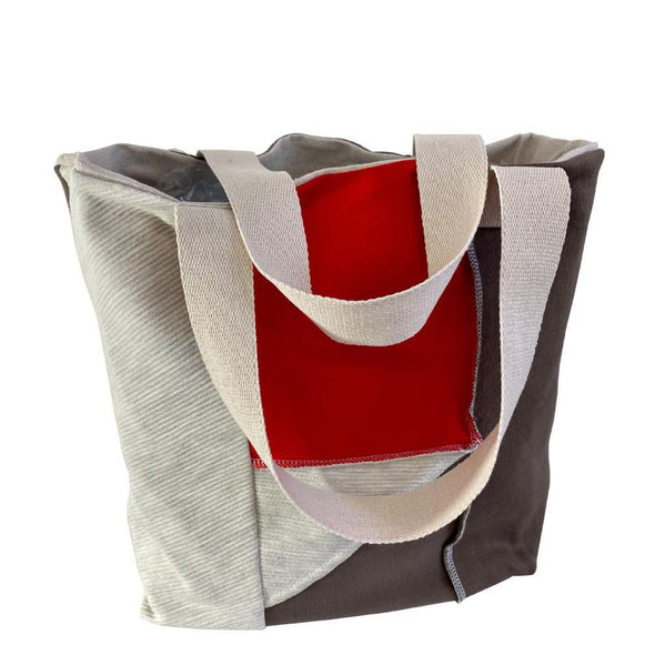Brown/Red Tote Bag