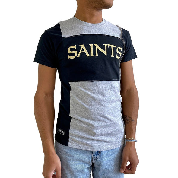New Orleans Saints Short Sleeve Split Side Tee - Black/White/Grey