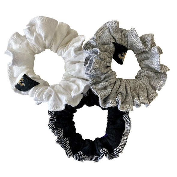 New Orleans Saints Hair Scrunchies – 3-Pack - Black/White/Grey