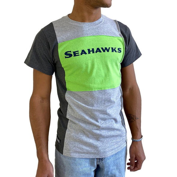 Seattle Seahawks Short Sleeve Split Side Tee - Black/White/Grey