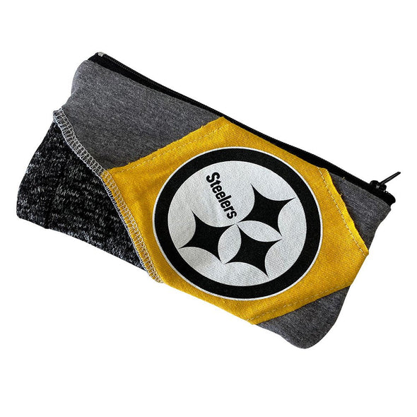 Pittsburgh Steelers Zipper Pouch - Black/White/Grey