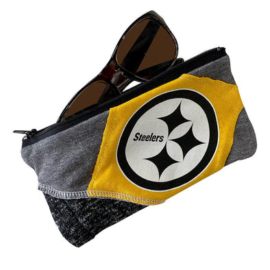 Pittsburgh Steelers Zipper Pouch - Black/White/Grey