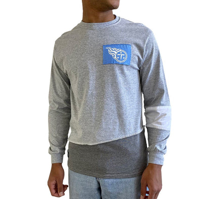Tennessee Titans Men’s Long Sleeve Angle Tee - Black/White/Grey