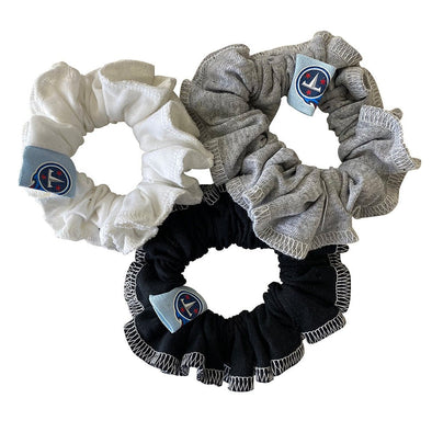 Tennessee Titans Hair Scrunchies – 3-Pack - Black/White/Grey