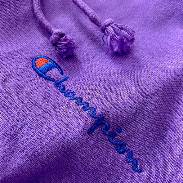 Champion Purple and Denim Unisex Hooded Sweatshirt