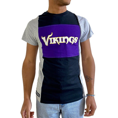 Minnesota Vikings Short Sleeve Split Side Tee - Black/White/Grey