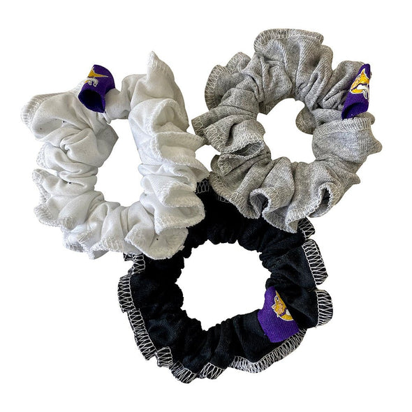 Minnesota Vikings Hair Scrunchies – 3-Pack - Black/White/Grey