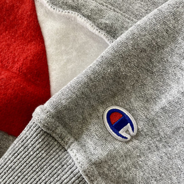 Champion with Red/White Band Hooded Crop Sweatshirt
