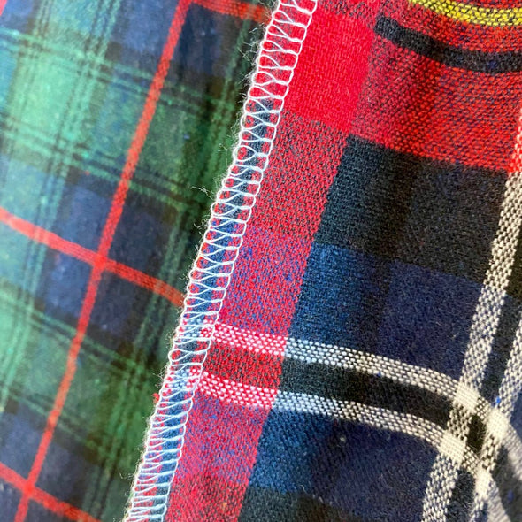 Split Flannel Button Down - Red/Green