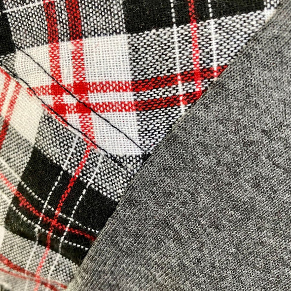 Split Side Flannel Button Down - White/Grey