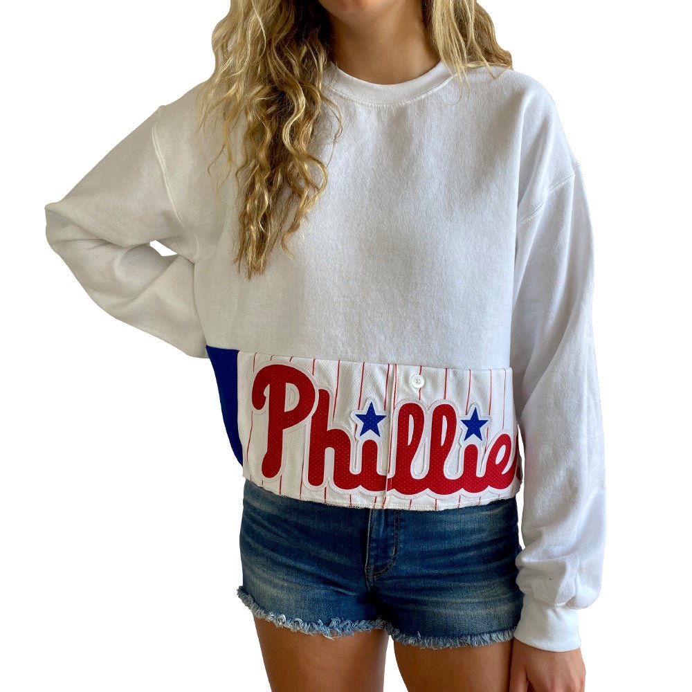 SOLD*Cropped and bleached Phillies sweatshirt is perfect for